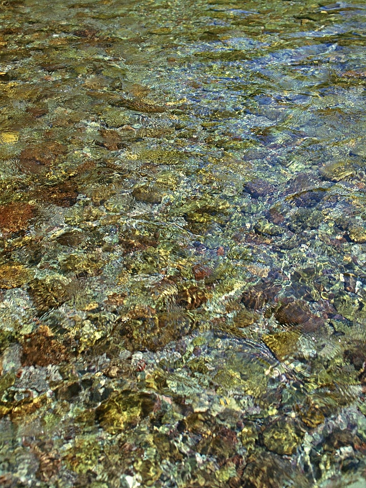 Stream water shadow stone