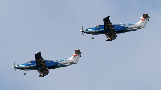 Pilatus PC-12 NGX D-FEEL Blue Milan Mobility GmbH from Leer (3500 ft.)