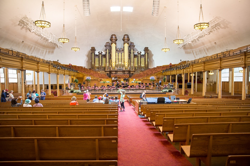 Mormon Tabernacle building at Temple Square, Salt Lake Utah