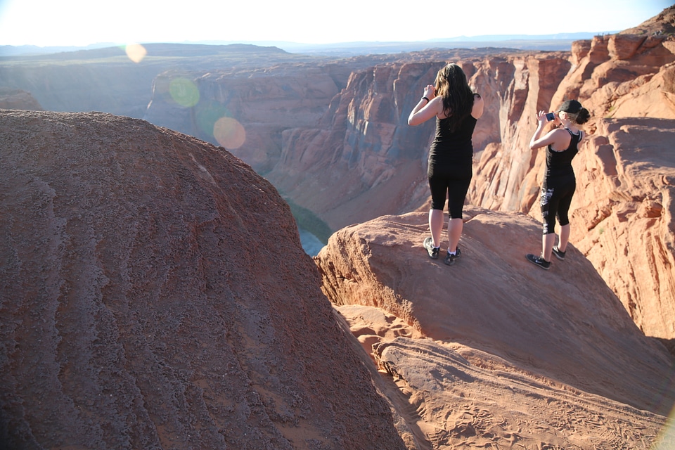 People waiting for sunset at Horseshoe Bend