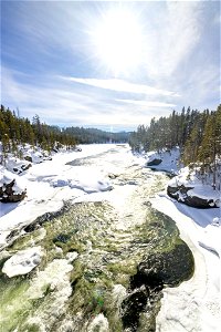 Yellowstone River from the South Rim Bridge (portrait) photo