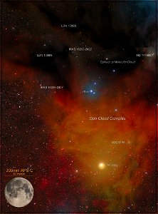 Antares Nebula vs Moon photo