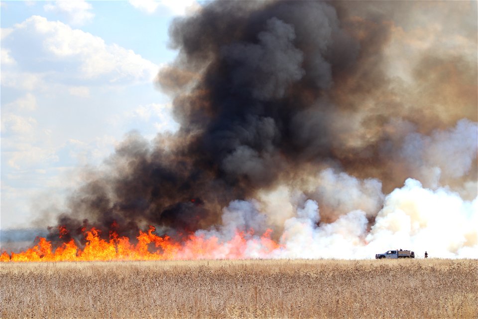 Burn Engine Truck Lake Andes Wetland Management District South Dakota