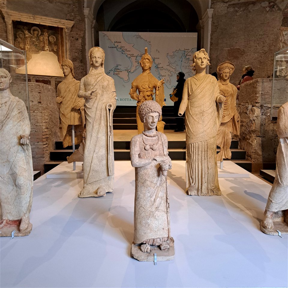 Goddess Minerva and the young deotees of Lavinium 3-4th century BC Terracotta Roman Forum Rome Italy