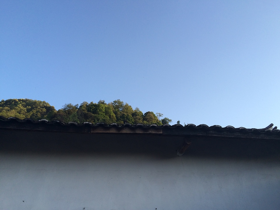 white wall and blue sky