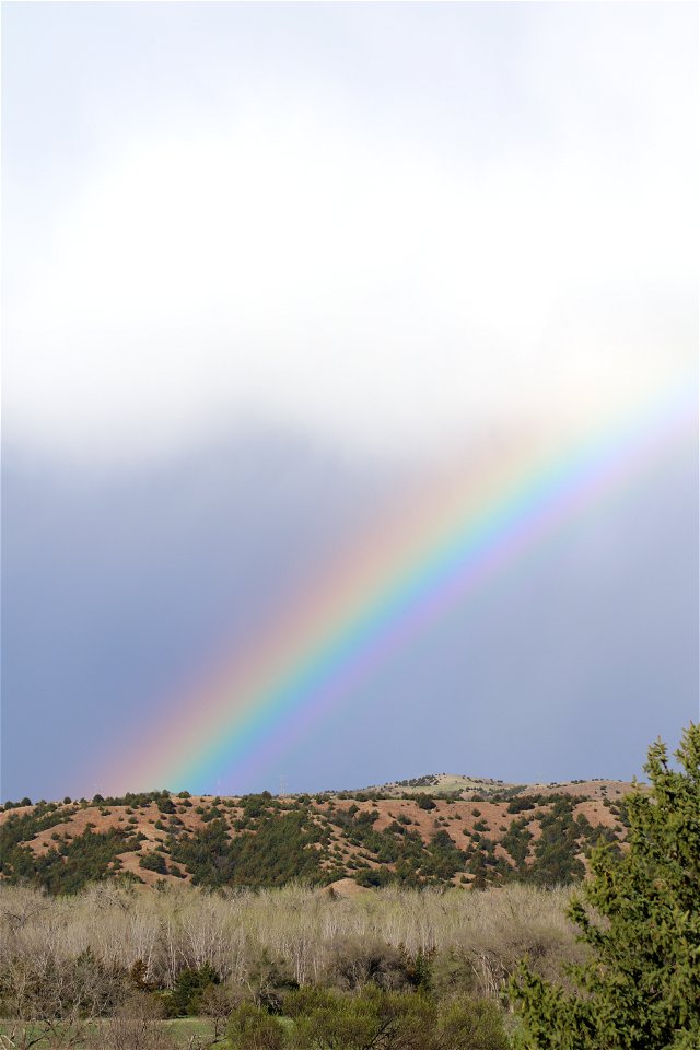 Rainbow over the hills of the Karl E. Mundt National Wildlife Refuge