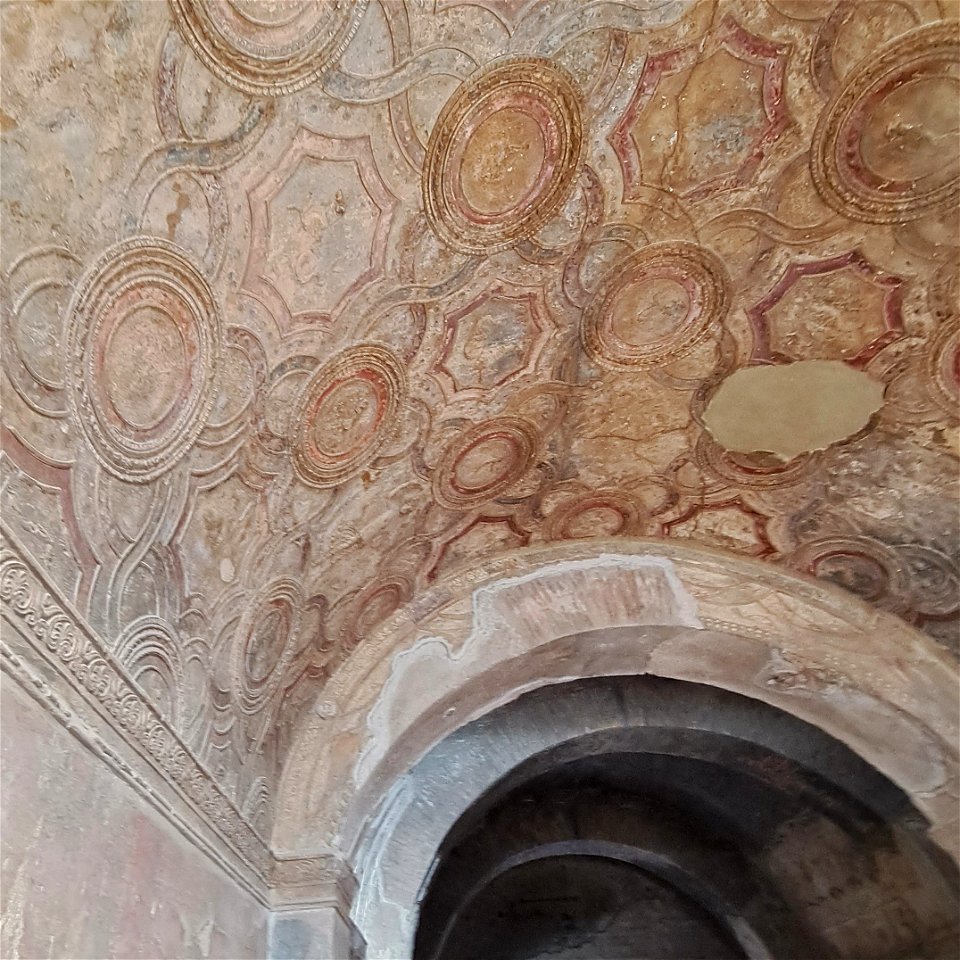 Ceiling arch with Stucco Stabian Baths Ruins Pompeii Italy