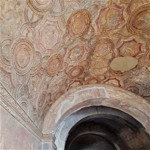 Ceiling arch with Stucco Stabian Baths Ruins Pompeii Italy