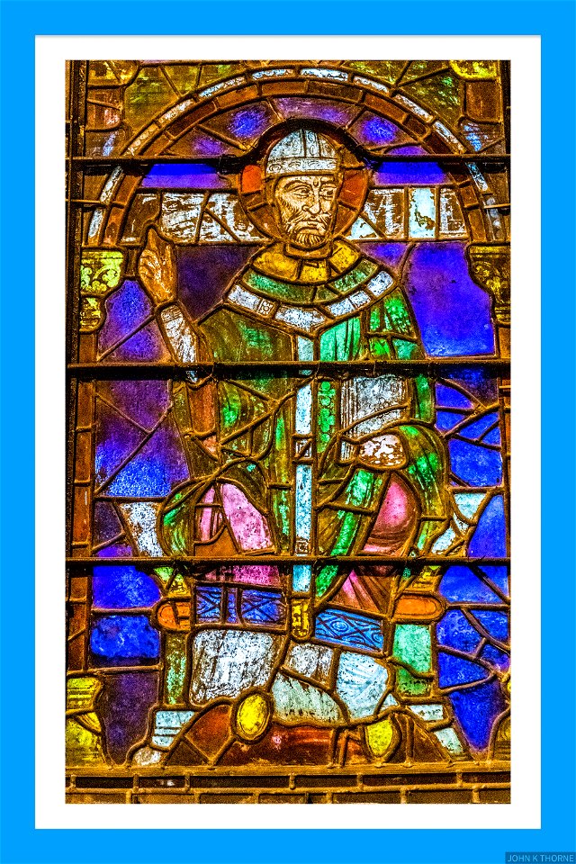 Thomas Becket Ancient Stained Glass Canterbury Cathedral.