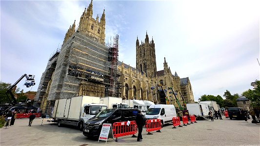 Film Crews at Canterbury Cathedral