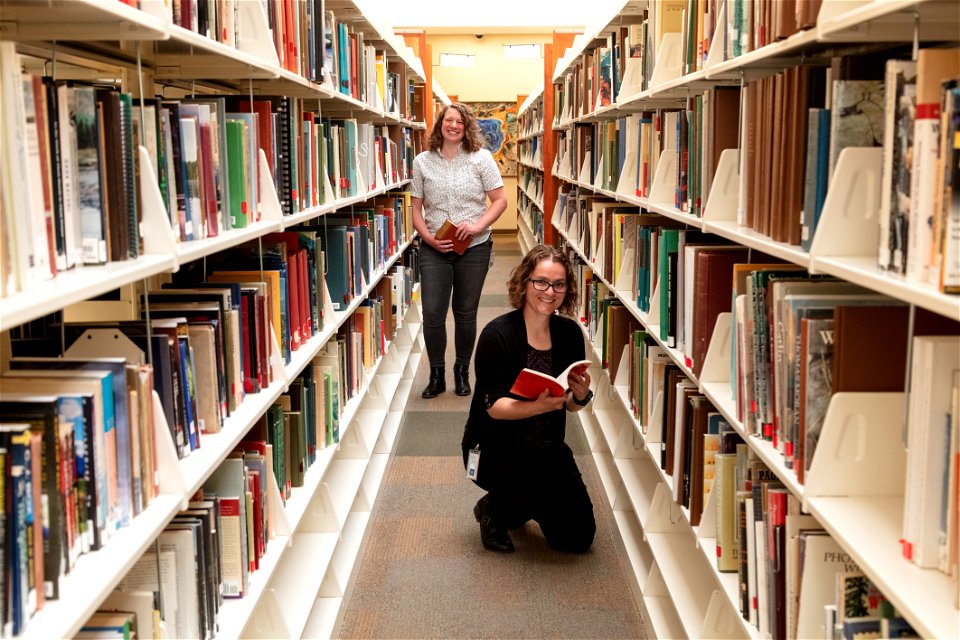Mel Cutietta and Sarah Marino, research librarians, Heritage and Research Center