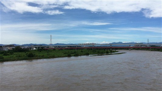 Tama River in Hino-shi in mid-September the day after the storm