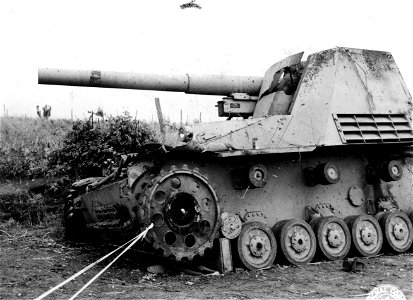 SC 329844 - First photos of the German self-propelled 170mm rifle, knocked out on outskirts of Cisterna. 24 May, 1944. photo