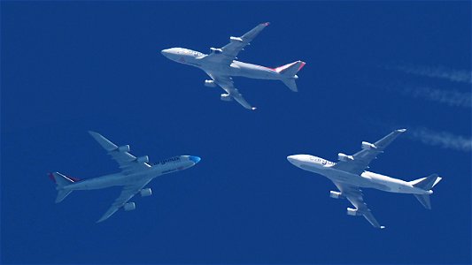 Three Cargolux Jumbos from Dubai to Luxembourg on a single day.