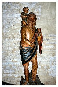 SAN CRISTOFORO Statua lignea del XIV secolo situata nella Chiesa di San Cristoforo sul Naviglio a Milano photo