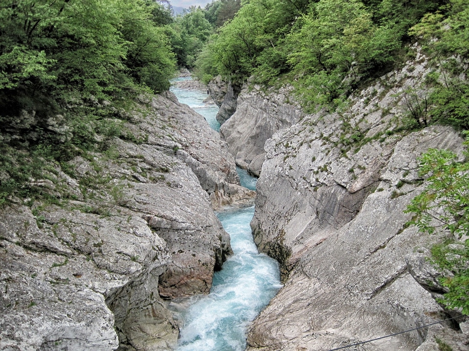 Stream with rocks in motion blur