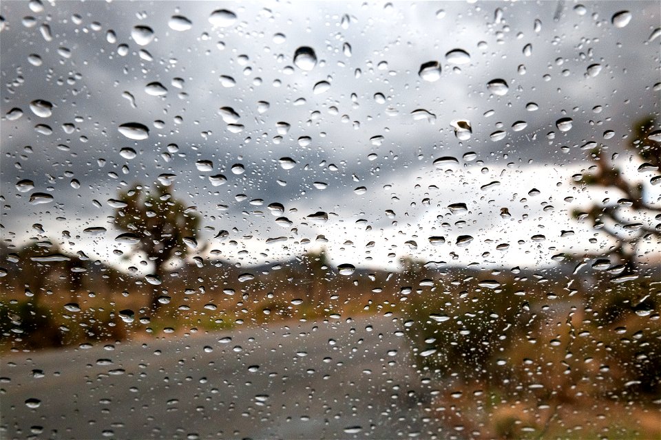 Rain on windshield