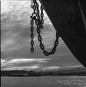 anchor chain on the warship