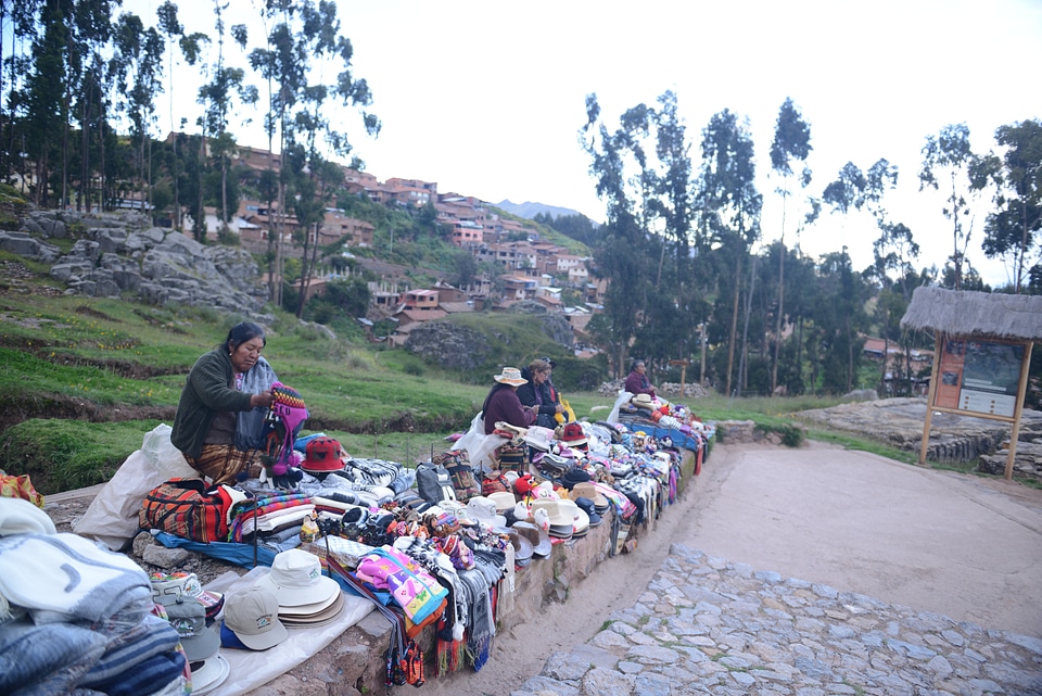 Inca Outdoor Market in Pukapukara near Cuzco, Peru