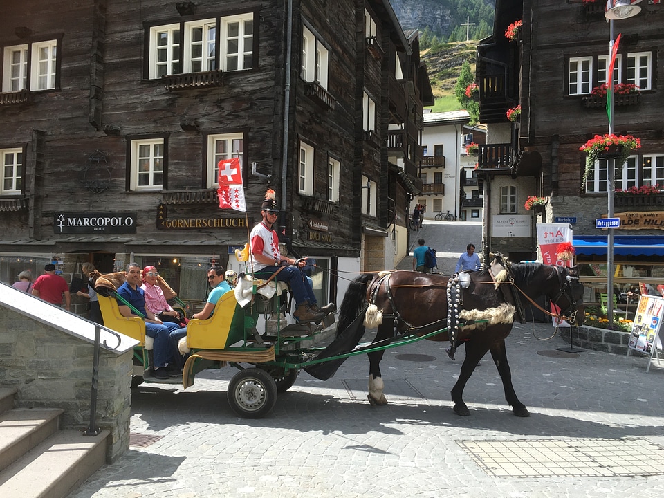 Horse carriage for the hotel customer in Zermatt, Switzerland