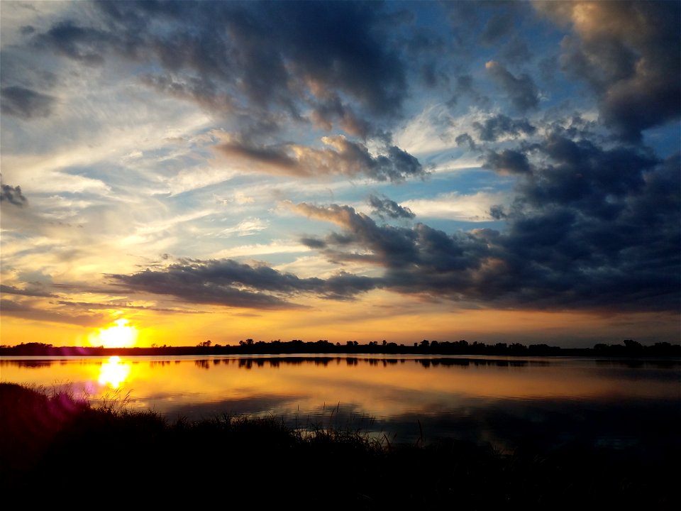 Sunset over Lake Andes; Lake Andes National Wildlife Refuge