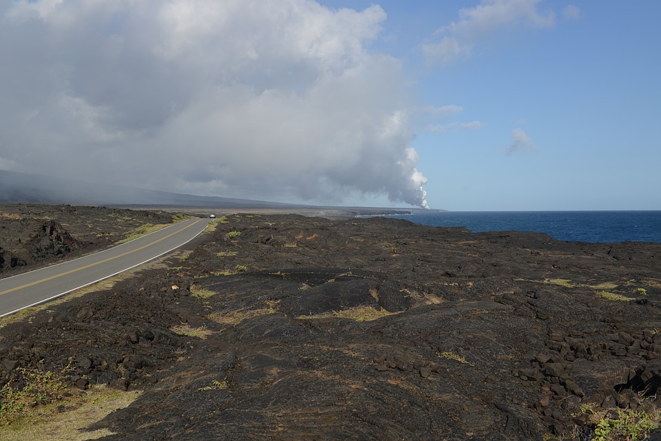 driving Chain of craters road in Big Island of Hawaii