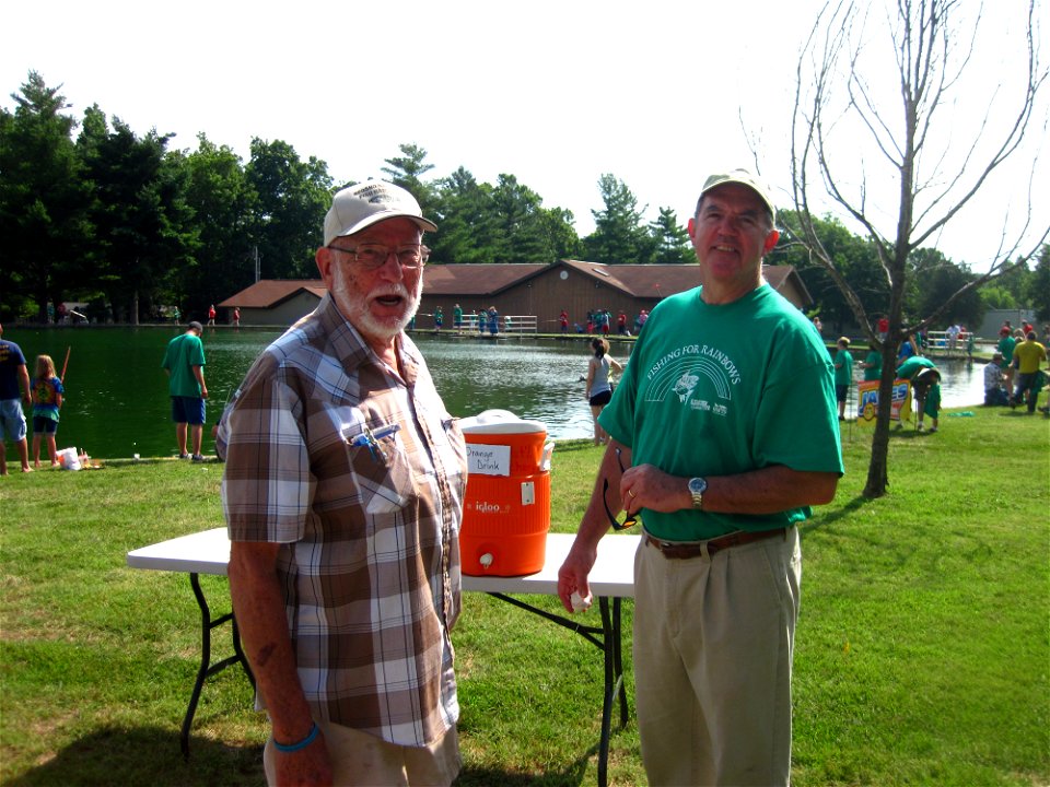 Taking time out at the water cooler.