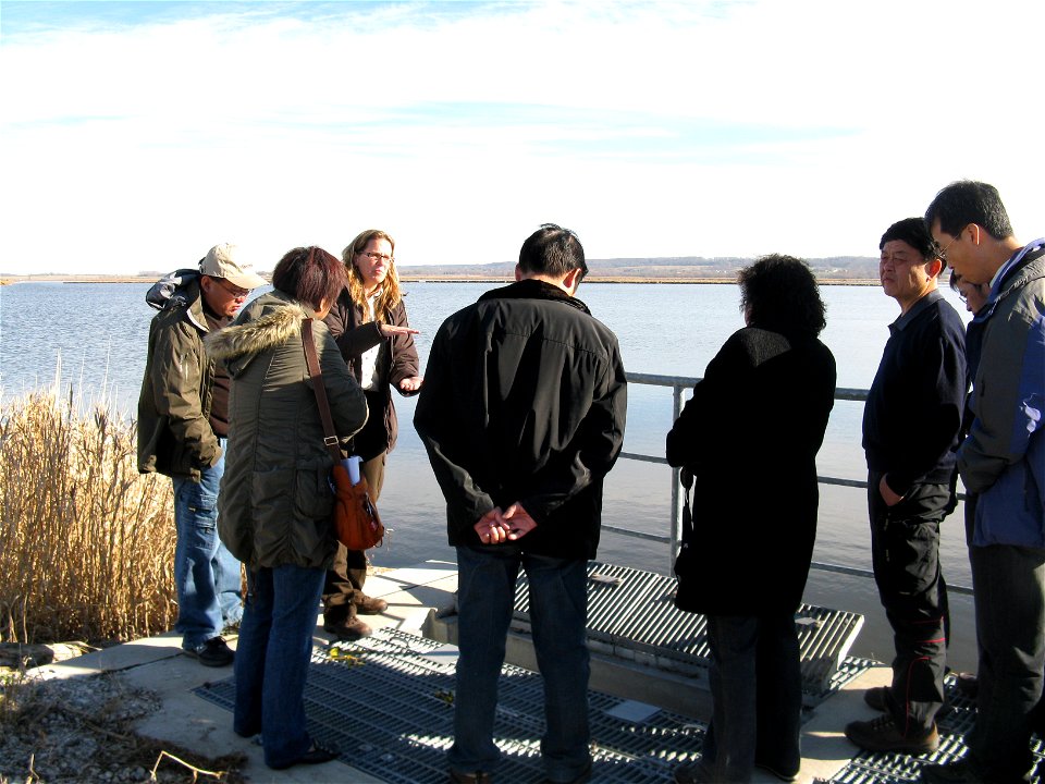 Biologist Wendy Woyczik explains marsh water management