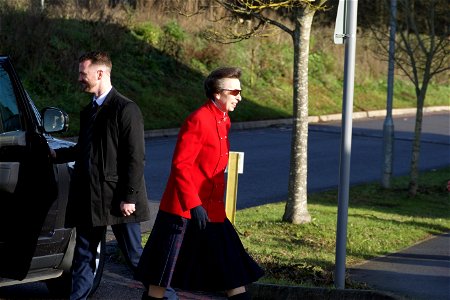 HRH Princess Anne. Princess Royal at Maidstone Hospital. Officially there to open the new Helicopter Pad. photo