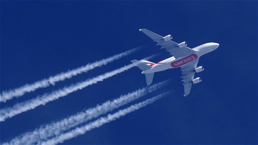 Airbus A380-842 A6-EVB Emirates - Manchester to Dubai (37100 ft.)