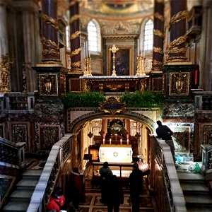 Full altar with Jesus Crib St. Mary Major Rome Italy