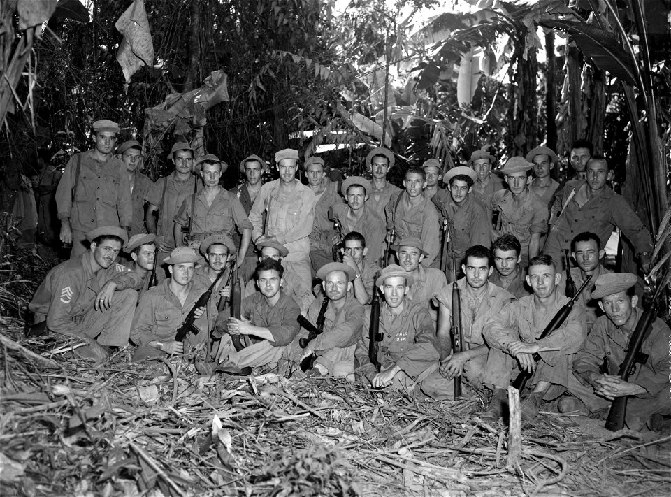 SC 334887 - Members of Hq Btry., 6th F.A., who represent the South on Bougainville in this outfit.
