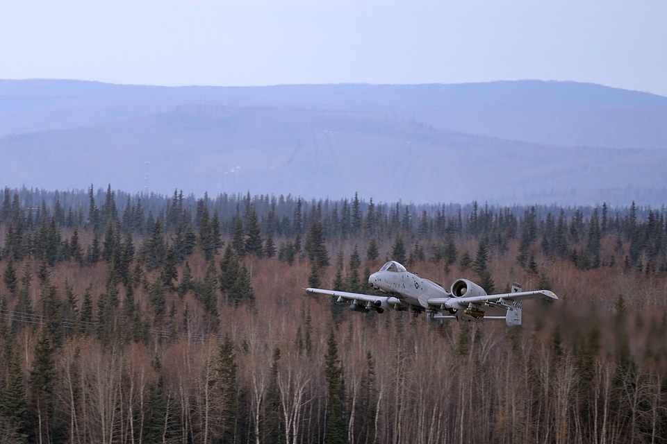 An A-10 Thunderbolt II takes off