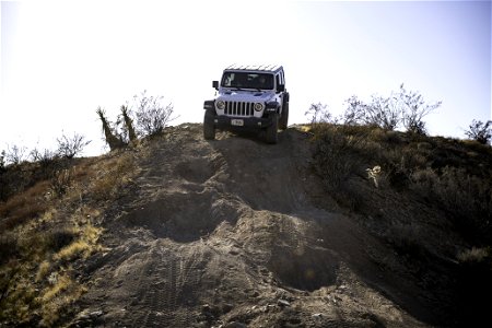 Jeep navigating a hill on Thermal Canyon Road