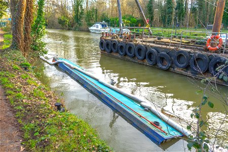 Narrowboat Salvage River Medway Opposite Allington Marina.