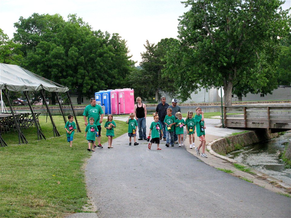 Youngsters on their way to make the big catch!