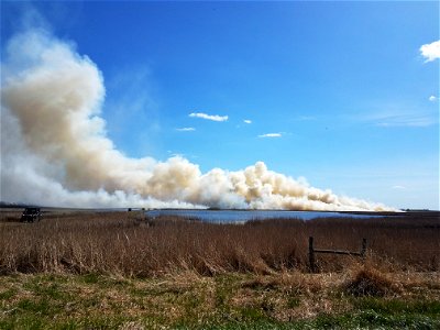 Prescribed Burn Smoke Lake Andes Wetland Management District South Dakota photo