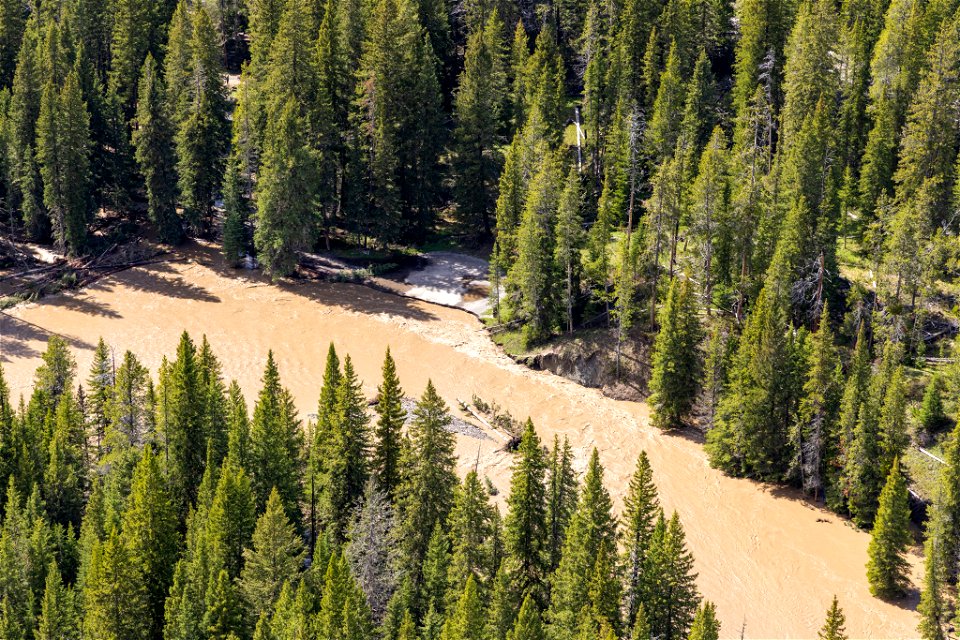 Yellowstone flood event 2022: Warm Springs picnic area washed out