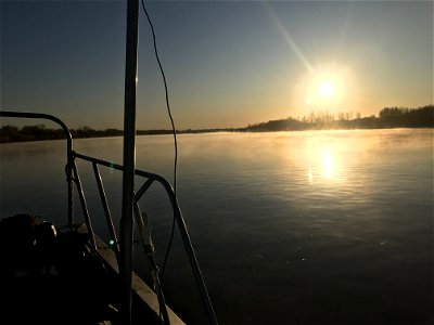 Sunrise over the Missouri River photo