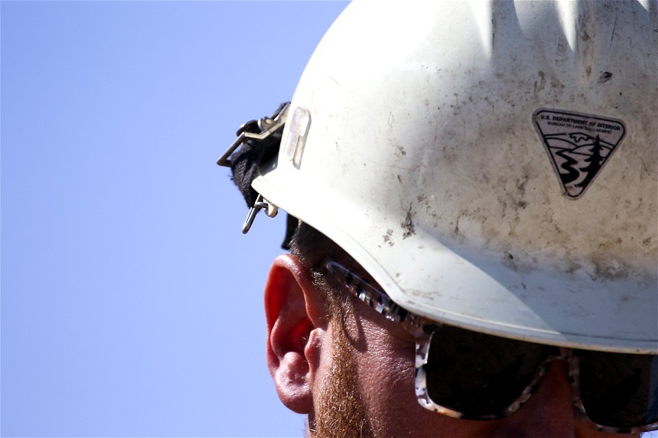 MAY 18 Close-up of helmet and safety glasses photo