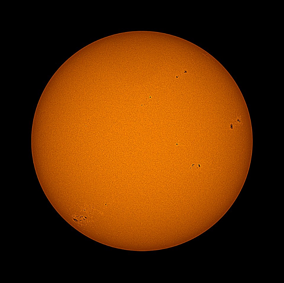 Sun in White Light on 12-23-21