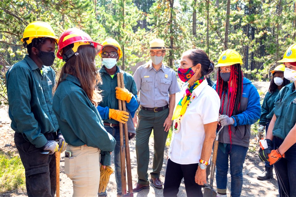 DOI Secretary Deb Haaland Visit: Speaking with Groundwork USA corps members