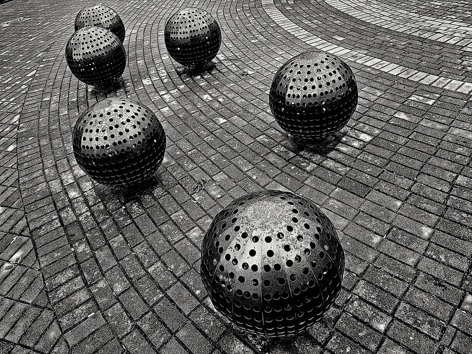 Abstract Background with metal sphere
