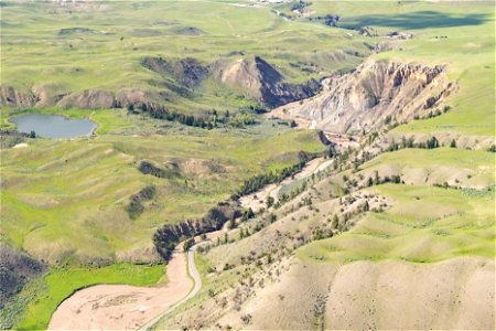 Yellowstone flood event 2022: Swollen Gardner River, Gardner River Canyon, and North Entrance Road photo