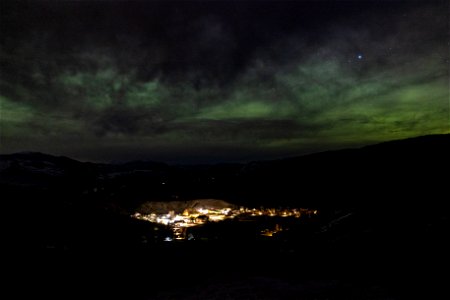 Northern Lights April 23, 2023: Green clouds over Fort Yellowstone