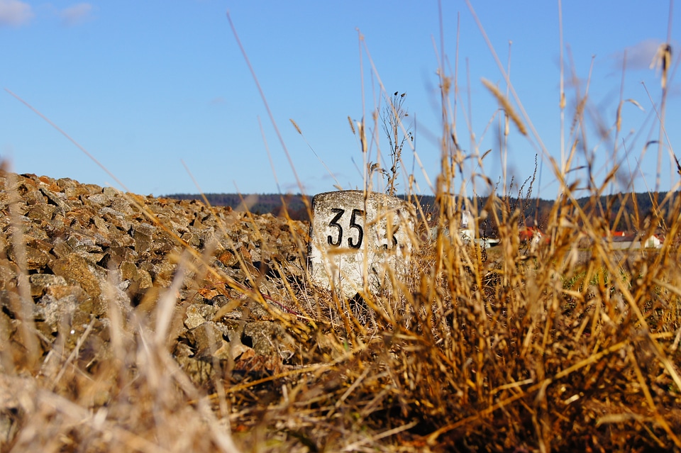 Mileage mark railway