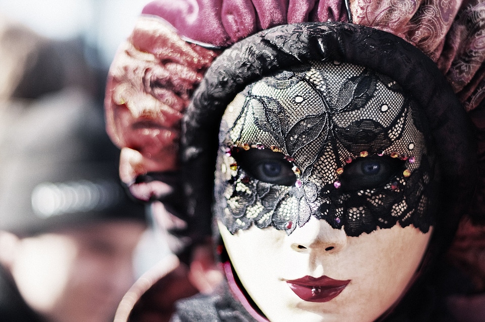 Colourful carnival mask in Venice.