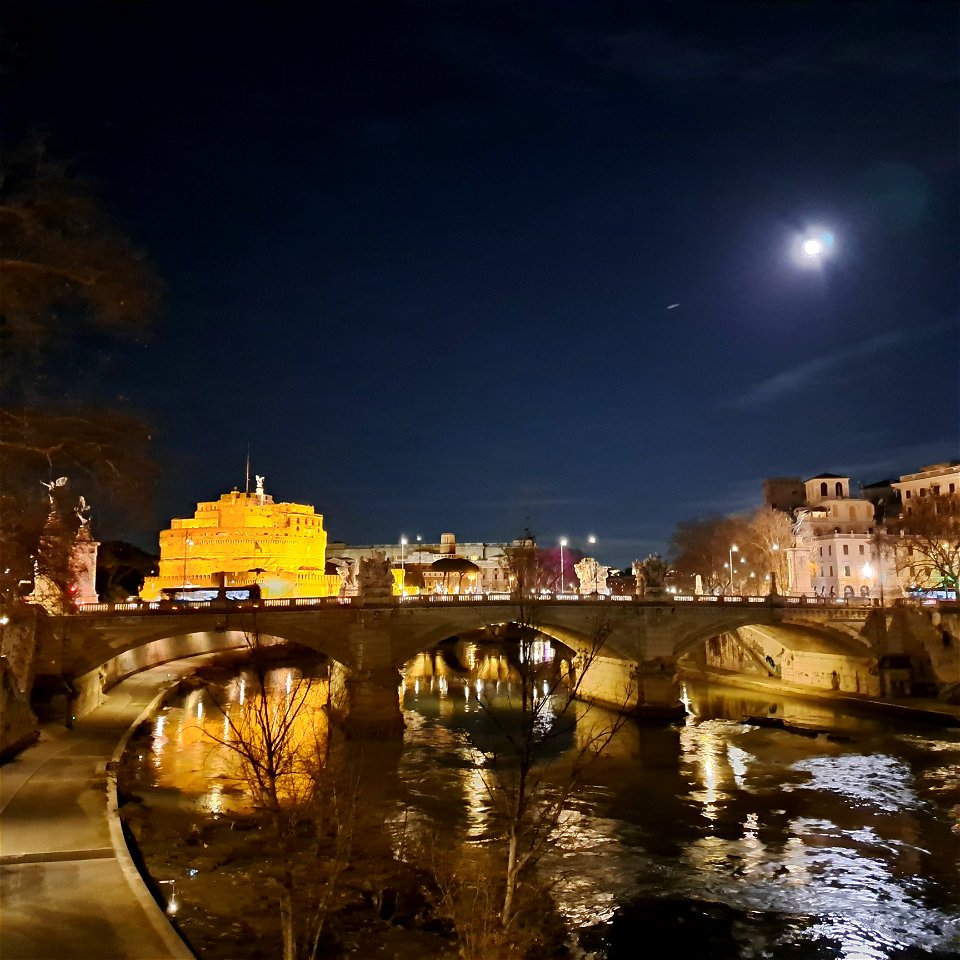 Tiber at night Rome Italy