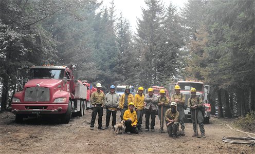 202209-GP-Kalama Fire Firefighters pose near a vehicle by Brandon Blodgett photo