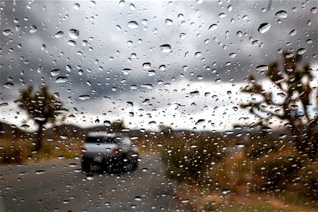 Rain on windshield photo